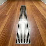 24 Inch Linear Shower Drain with Flange Stainless Steel Long Floor Drain for Bathroom