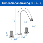 SHAMANDA 2 Handle Bathroom Faucets for Sink 3 Hole, High-Arch Swivel Spout Deck Mounted 8 Inch Widespread Basin Faucet 2-handle-bathroom-faucets-for-sink-3-hole-high-arch-swivel-spout-deck-mounted-8-inch-widespread-basin-faucet-with-valve-and-cupc-water-supply-hoses-brushed-nickel-1516bn 