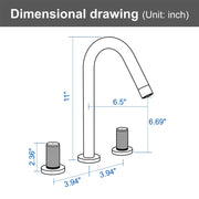 SHAMANDA 2 Handle Bathroom Faucets for Sink 3 Hole, High-Arch Swivel Spout Deck Mounted 8 Inch Widespread Basin Faucet 2-handle-bathroom-faucets-for-sink-3-hole-high-arch-swivel-spout-deck-mounted-8-inch-widespread-basin-faucet-with-valve-and-cupc-water-supply-hoses-brushed-nickel-1516bn 