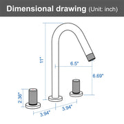 SHAMANDA 2 Handle Bathroom Faucets for Sink 3 Hole, High-Arch Swivel Spout Deck Mounted 8 Inch Widespread Basin Faucet 2-handle-bathroom-faucets-for-sink-3-hole-high-arch-swivel-spout-deck-mounted-8-inch-widespread-basin-faucet-with-valve-and-cupc-water-supply-hoses-brushed-nickel-1516bn 