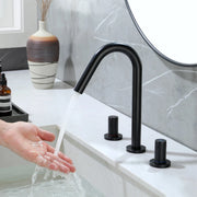 SHAMANDA 2 Handle Bathroom Faucets for Sink 3 Hole, High-Arch Swivel Spout Deck Mounted 8 Inch Widespread Basin Faucet 2-handle-bathroom-faucets-for-sink-3-hole-high-arch-swivel-spout-deck-mounted-8-inch-widespread-basin-faucet-with-valve-and-cupc-water-supply-hoses-brushed-nickel-1516bn 