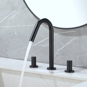SHAMANDA 2 Handle Bathroom Faucets for Sink 3 Hole, High-Arch Swivel Spout Deck Mounted 8 Inch Widespread Basin Faucet 2-handle-bathroom-faucets-for-sink-3-hole-high-arch-swivel-spout-deck-mounted-8-inch-widespread-basin-faucet-with-valve-and-cupc-water-supply-hoses-brushed-nickel-1516bn Black / Brass / 14.68 x 10.91 x 2.91 inches