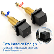 SHAMANDA Bathroom Basin Faucet 3 Holes 2 Square Handles Brushed Gold Sink Faucet shamanda-waterfall-widespread-faucet-brushed-gold 