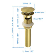 SHAMANDA Brass Bathroom Sink Drain, Vessel Vanity Sink Pop Up Drain Stopper with Overflow Lavatory Drain Assembly shamanda-brass-bathroom-sink-drain-vessel-vanity-sink-pop-up-drain-stopper-with-overflow-lavatory-drain-assembly 