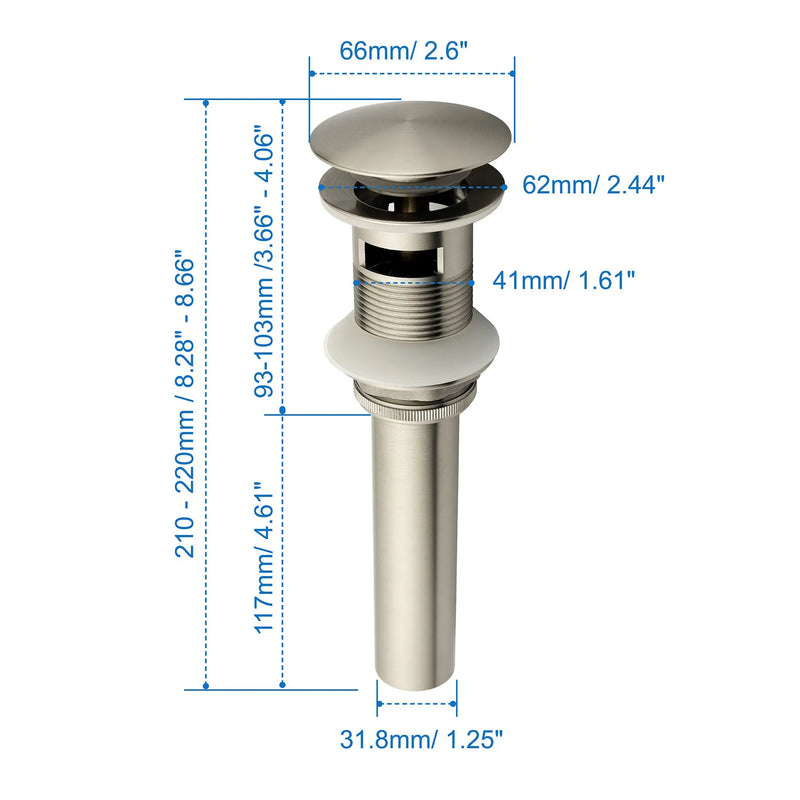 SHAMANDA Brass Bathroom Sink Drain, Vessel Vanity Sink Pop Up Drain Stopper with Overflow Lavatory Drain Assembly shamanda-brass-bathroom-sink-drain-vessel-vanity-sink-pop-up-drain-stopper-with-overflow-lavatory-drain-assembly 