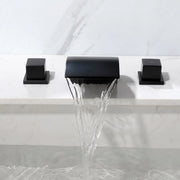 SHAMANDA Deck Mount Bathtub Faucet, Waterfall Roman Tub Filler Faucet Two Square Handle Bathroom Sink Faucet shamanda-waterfall-roman-tub-filler-square-handle Matte Black / Brass / ‎11.85 x 10.55 x 5.35 inches