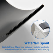 SHAMANDA Deck Mount Bathtub Faucet, Waterfall Roman Tub Filler Faucet Two Square Handle Bathroom Sink Faucet shamanda-waterfall-roman-tub-filler-square-handle 