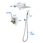 SHAMANDA Premium Matte Black Rainfall Shower System 10 Inch Luxury Bathroom Shower Set shamanda-rainfall-shower-system-matte-black 
