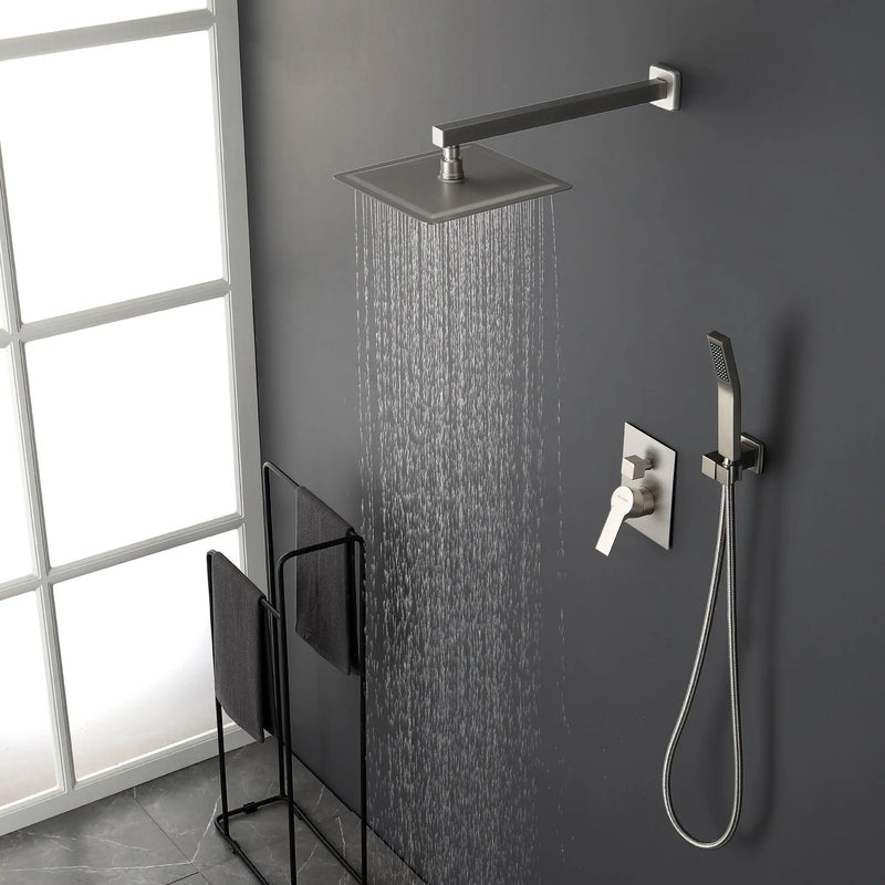 SHAMANDA Premium Matte Black Rainfall Shower System 10 Inch Luxury Bathroom Shower Set shamanda-rainfall-shower-system-matte-black 