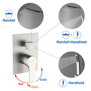 SHAMANDA Premium Matte Black Rainfall Shower System 10 Inch Luxury Bathroom Shower Set shamanda-rainfall-shower-system-matte-black 