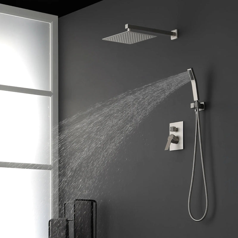 SHAMANDA Premium Matte Black Rainfall Shower System 10 Inch Luxury Bathroom Shower Set shamanda-rainfall-shower-system-matte-black 