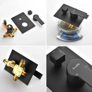 SHAMANDA Premium Matte Black Rainfall Shower System 10 Inch Luxury Bathroom Shower Set shamanda-rainfall-shower-system-matte-black 