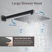 SHAMANDA Premium Matte Black Rainfall Shower System 10 Inch Luxury Bathroom Shower Set shamanda-rainfall-shower-system-matte-black 