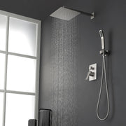 SHAMANDA Premium Matte Black Rainfall Shower System 10 Inch Luxury Bathroom Shower Set shamanda-rainfall-shower-system-matte-black 
