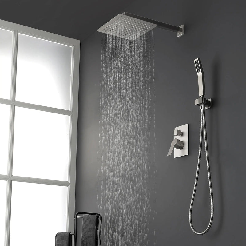 SHAMANDA Premium Matte Black Rainfall Shower System 10 Inch Luxury Bathroom Shower Set shamanda-rainfall-shower-system-matte-black 