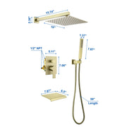 SHAMANDA Shower Set 10 Inch Shower Fixture with Handheld Spray 3-Function Wall Mount 10-inch-shower-fixture-with-with-handheld-spray-3-function-wall-mount 