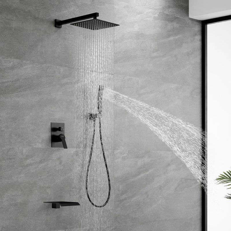 SHAMANDA Shower Set 10 Inch Shower Fixture with Handheld Spray 3-Function Wall Mount 10-inch-shower-fixture-with-with-handheld-spray-3-function-wall-mount 