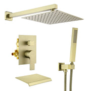 SHAMANDA Shower Set 10 Inch Shower Fixture with Handheld Spray 3-Function Wall Mount 10-inch-shower-fixture-with-with-handheld-spray-3-function-wall-mount 