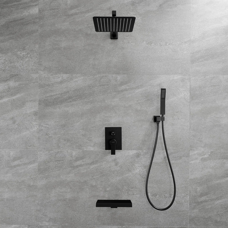 SHAMANDA Shower Set 10 Inch Shower Fixture with Handheld Spray 3-Function Wall Mount 10-inch-shower-fixture-with-with-handheld-spray-3-function-wall-mount 