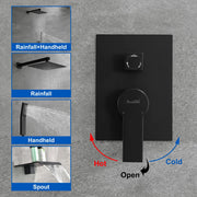 SHAMANDA Shower Set 10 Inch Shower Fixture with Handheld Spray 3-Function Wall Mount 10-inch-shower-fixture-with-with-handheld-spray-3-function-wall-mount 