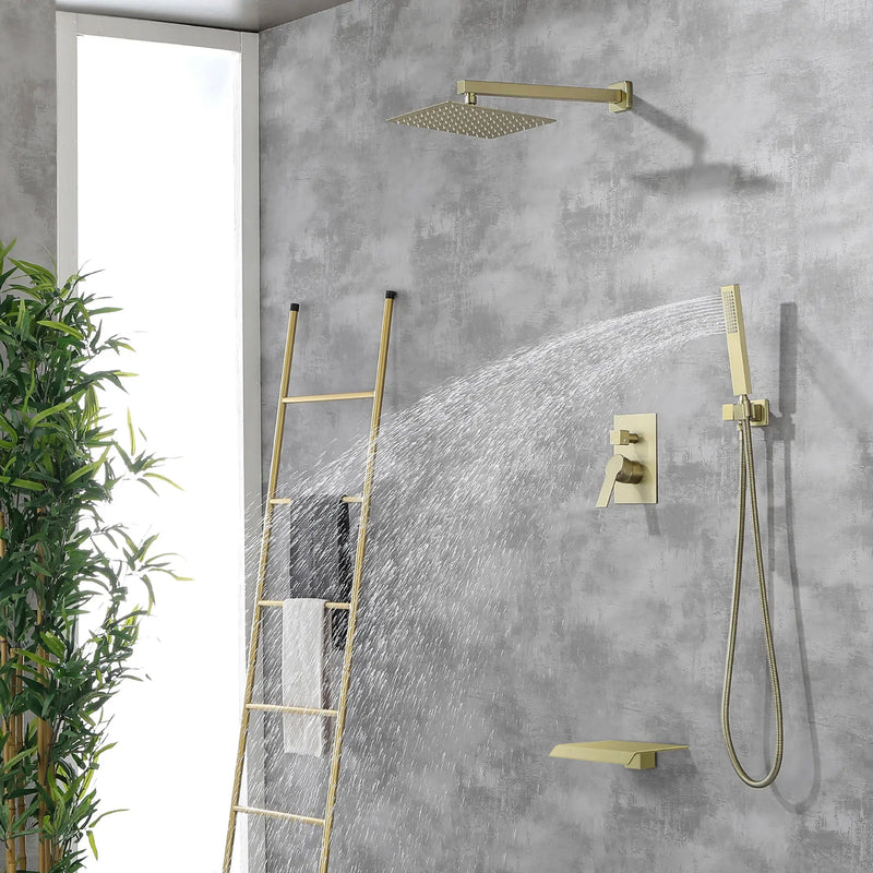 SHAMANDA Shower Set 10 Inch Shower Fixture with Handheld Spray 3-Function Wall Mount 10-inch-shower-fixture-with-with-handheld-spray-3-function-wall-mount 