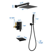 SHAMANDA Shower Set 10 Inch Shower Fixture with Handheld Spray 3-Function Wall Mount 10-inch-shower-fixture-with-with-handheld-spray-3-function-wall-mount 