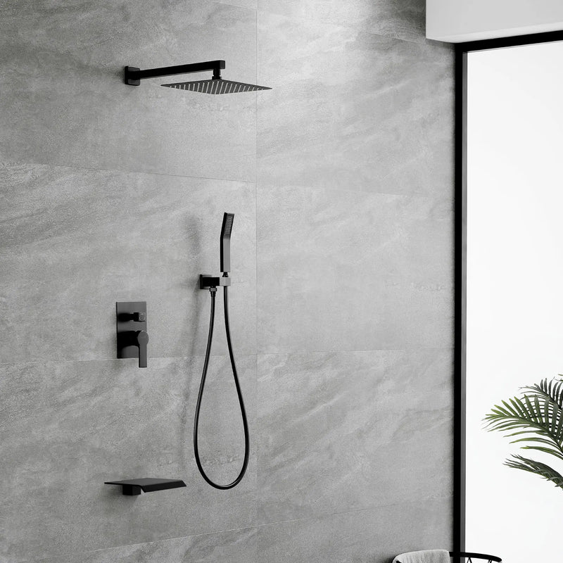 SHAMANDA Shower Set 10 Inch Shower Fixture with Handheld Spray 3-Function Wall Mount 10-inch-shower-fixture-with-with-handheld-spray-3-function-wall-mount 