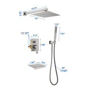 SHAMANDA Shower Set 10 Inch Shower Fixture with Handheld Spray 3-Function Wall Mount 10-inch-shower-fixture-with-with-handheld-spray-3-function-wall-mount 