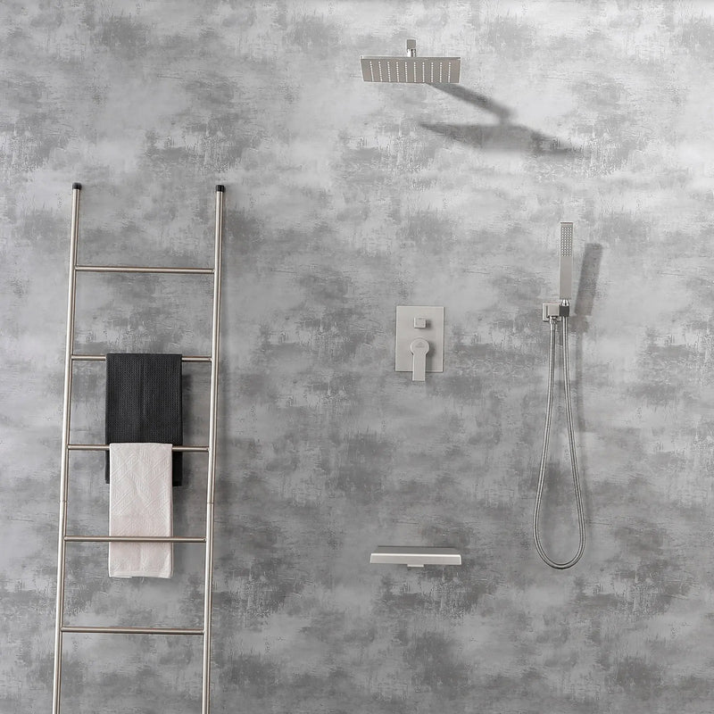 SHAMANDA Shower Set 10 Inch Shower Fixture with Handheld Spray 3-Function Wall Mount 10-inch-shower-fixture-with-with-handheld-spray-3-function-wall-mount 