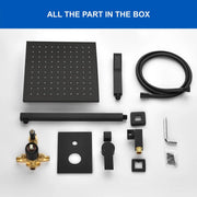 SHAMANDA Shower System Brass 10 Inch Bathroom Shower Faucet Combo Set with Handheld Spray Dual Functions Wall Mount shamanda-rainfall-shower-system-brushed-gold 
