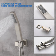 SHAMANDA Shower System Brass 10 Inch Bathroom Shower Faucet Combo Set with Handheld Spray Dual Functions Wall Mount shamanda-rainfall-shower-system-brushed-gold 