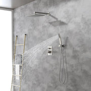 SHAMANDA Shower System Brass 10 Inch Bathroom Shower Faucet Combo Set with Handheld Spray Dual Functions Wall Mount shamanda-rainfall-shower-system-brushed-gold 