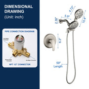 SHAMANDA Shower System Combo Set High Pressure 5-Function Dual 2 in 1 Shower Faucet shamanda-shower-system-with-handheld-showerhead-rain-shower-combo-set-high-pressure-35-function-dual-2-in-1-shower-faucet 