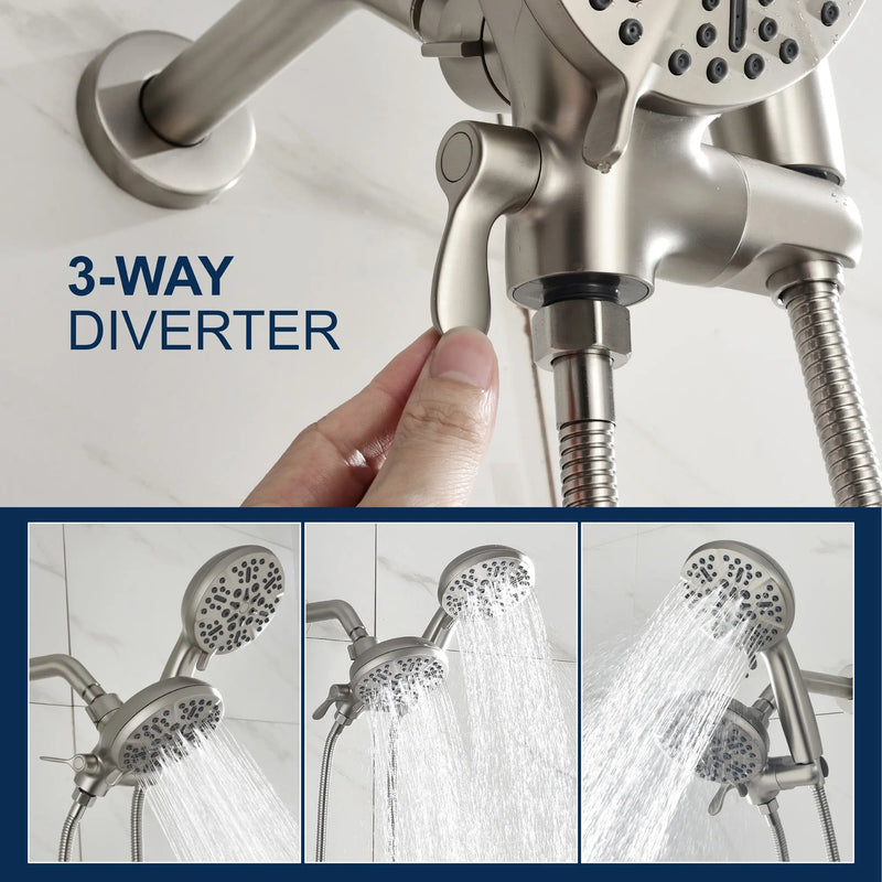 SHAMANDA Shower System Combo Set High Pressure 5-Function Dual 2 in 1 Shower Faucet shamanda-shower-system-with-handheld-showerhead-rain-shower-combo-set-high-pressure-35-function-dual-2-in-1-shower-faucet 