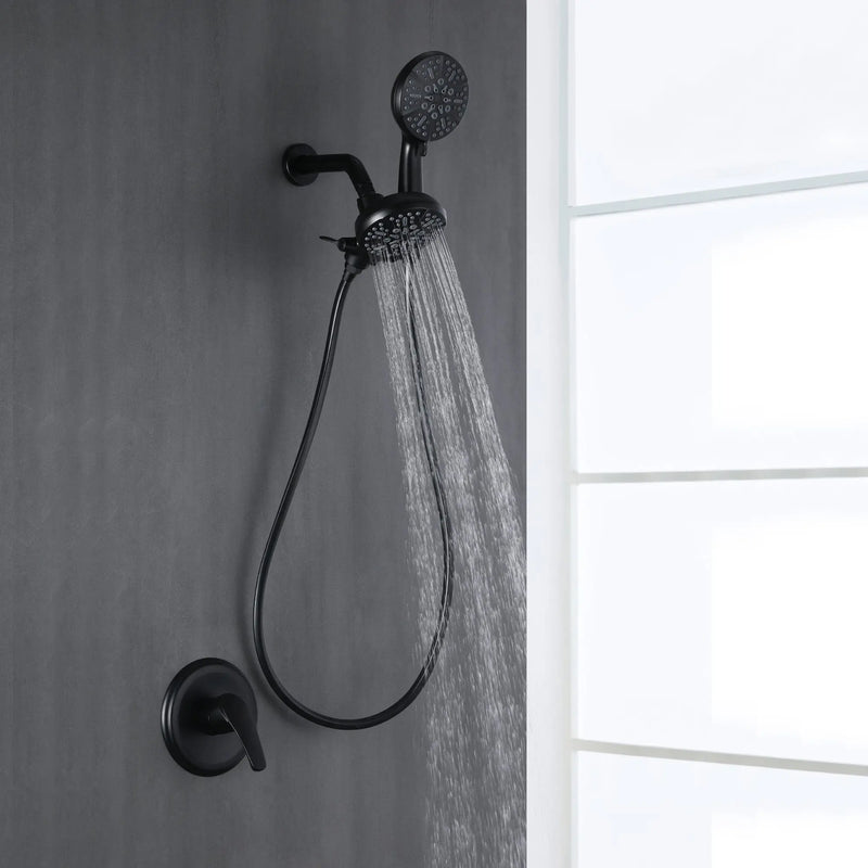 SHAMANDA Shower System Combo Set High Pressure 5-Function Dual 2 in 1 Shower Faucet 2 in 1 Head Shower Set  