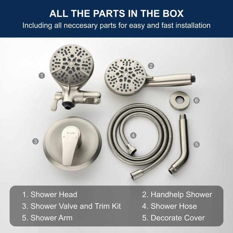 SHAMANDA Shower System Combo Set High Pressure 5-Function Dual 2 in 1 Shower Faucet shamanda-shower-system-with-handheld-showerhead-rain-shower-combo-set-high-pressure-35-function-dual-2-in-1-shower-faucet 