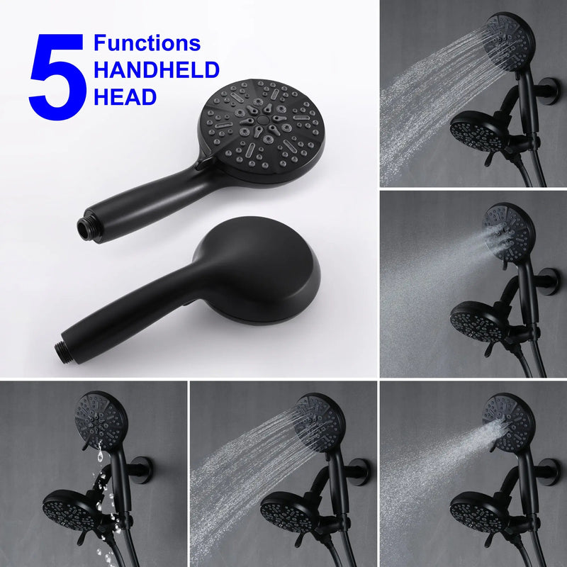 SHAMANDA Shower System Combo Set High Pressure 5-Function Dual 2 in 1 Shower Faucet shamanda-shower-system-with-handheld-showerhead-rain-shower-combo-set-high-pressure-35-function-dual-2-in-1-shower-faucet 