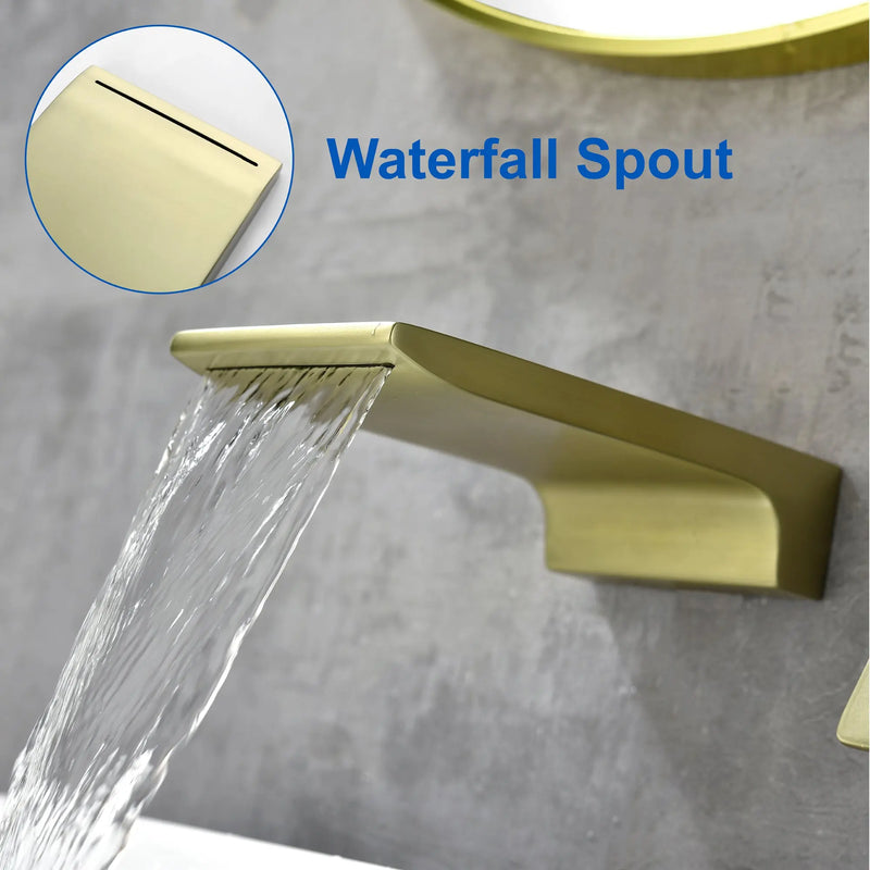 SHAMANDA Wall Mounted Bathroom Sink Faucet with Single Handle Lavatory Faucet Solid Brass Basin Mixer Tap wall-mounted-waterfall-tub-faucet-matte-black 