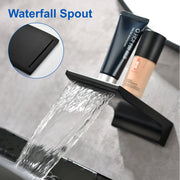 SHAMANDA Wall Mounted Bathroom Sink Faucet with Single Handle Lavatory Faucet Solid Brass Basin Mixer Tap wall-mounted-waterfall-tub-faucet-matte-black 
