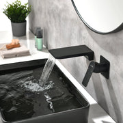 SHAMANDA Wall Mounted Bathroom Sink Faucet with Single Handle Lavatory Faucet Solid Brass Basin Mixer Tap wall-mounted-waterfall-tub-faucet-matte-black 