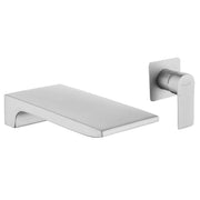 SHAMANDA Wall Mounted Bathroom Sink Faucet with Single Handle Lavatory Faucet Solid Brass Basin Mixer Tap wall-mounted-waterfall-tub-faucet-matte-black Brushed Nickel
