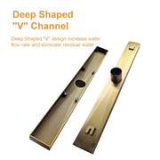 SUS304 Rectangular Floor Drain with Flange 24" Linear Shower Drain in Matte Black, Brushed Nickel, Brushed Gold sus304-24-linear-shower-drain 