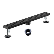 SUS304 Rectangular Floor Drain with Flange 24" Linear Shower Drain in Matte Black, Brushed Nickel, Brushed Gold sus304-24-linear-shower-drain Matte Black / SUS304 / 24-inch