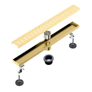 SUS304 Rectangular Floor Drain with Flange 24" Linear Shower Drain in Matte Black, Brushed Nickel, Brushed Gold sus304-24-linear-shower-drain 