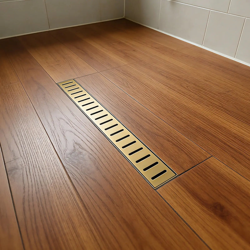 SUS304 Rectangular Floor Drain with Flange 24" Linear Shower Drain in Matte Black, Brushed Nickel, Brushed Gold sus304-24-linear-shower-drain 