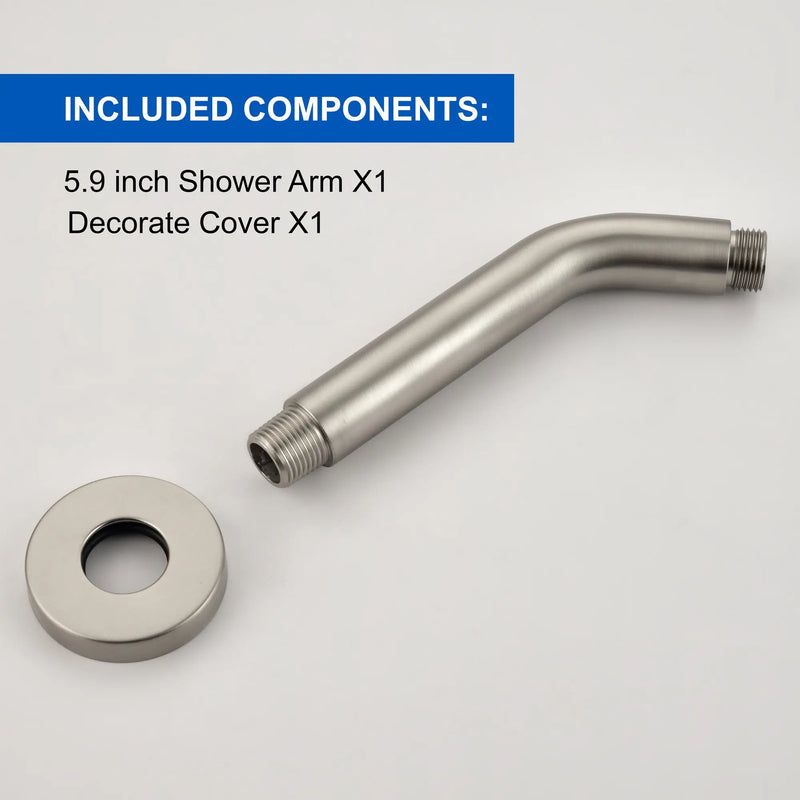 Shower Arm with Flange 6 Inches Wall Mount Replacement Angle Shower Head Arm Wall-Mounted For Fixed Shower Head & Handheld Showerhead shower-arm-with-flange-6-inches-wall-mount-replacement-angle-shower-head-arm-wall-mounted-for-fixed-shower-head-handheld-showerhead 