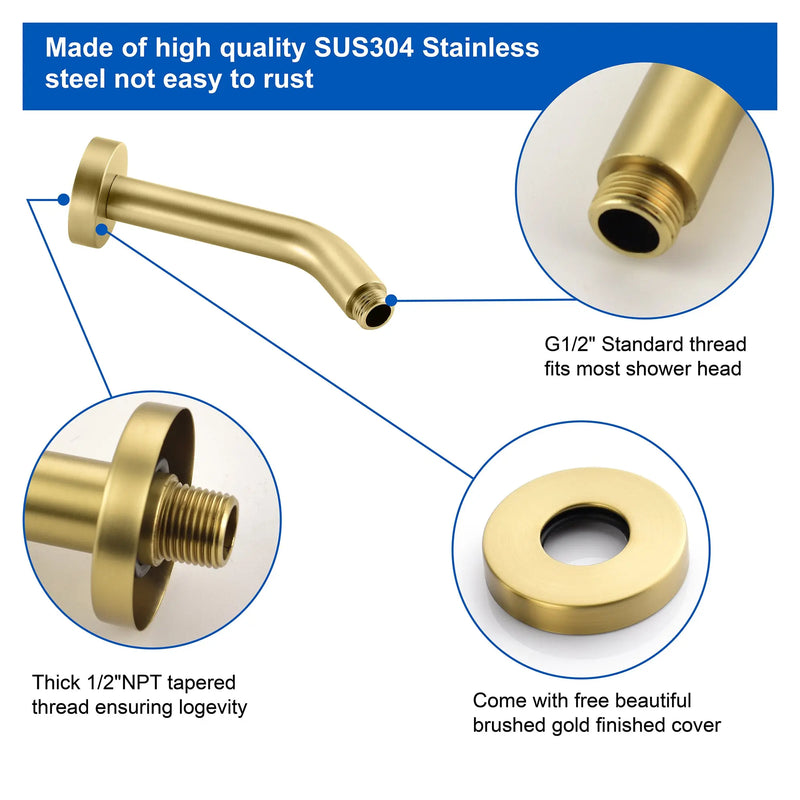 Shower Arm with Flange 6 Inches Wall Mount Replacement Angle Shower Head Arm Wall-Mounted For Fixed Shower Head & Handheld Showerhead shower-arm-with-flange-6-inches-wall-mount-replacement-angle-shower-head-arm-wall-mounted-for-fixed-shower-head-handheld-showerhead 