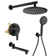 Shower Faucet Set with Tub Spout Luxury Tub Shower Faucet Combo Set with 9 inches Shower Head and Handheld Shower Bathroom Shower Valve Trim Kit Shower Fixture shower-faucet-set-with-tub-spout-luxury-tub-shower-faucet-combo-set-with-9-inches-shower-head-and-handheld-shower-bathroom-shower-valve-trim-kit-shower-fixture Matte black