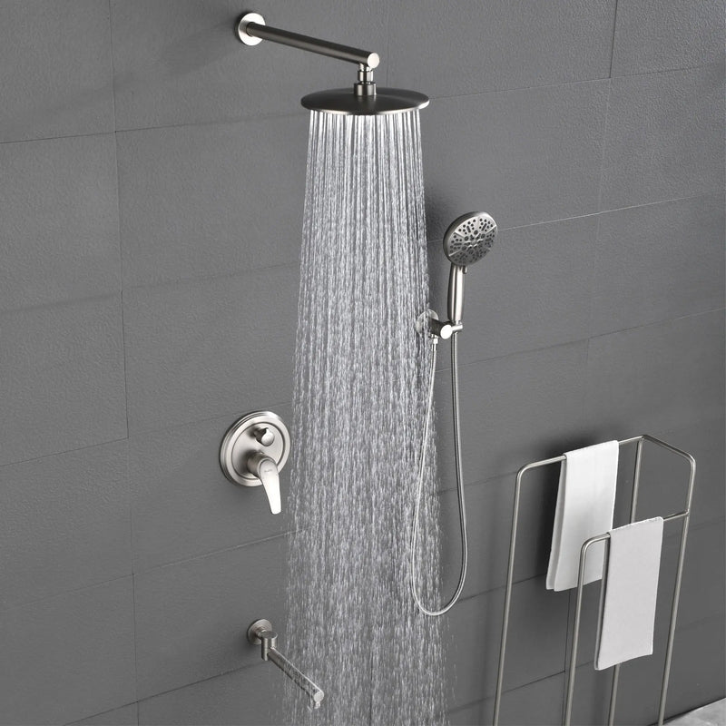 Shower Faucet Set with Tub Spout Luxury Tub Shower Faucet Combo Set with 9 inches Shower Head and Handheld Shower Bathroom Shower Valve Trim Kit Shower Fixture shower-faucet-set-with-tub-spout-luxury-tub-shower-faucet-combo-set-with-9-inches-shower-head-and-handheld-shower-bathroom-shower-valve-trim-kit-shower-fixture 