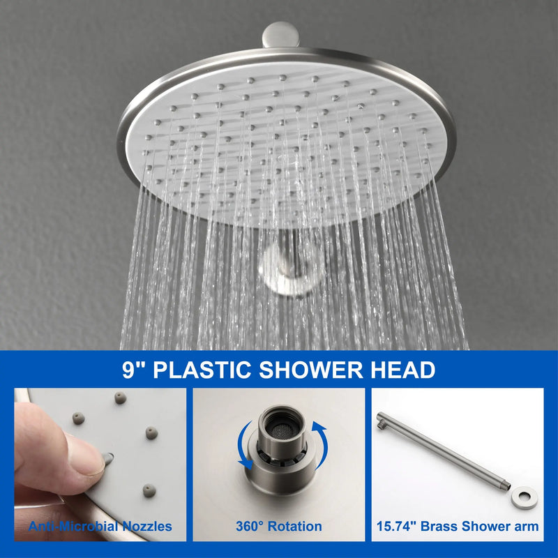 Shower Faucet Set with Tub Spout Luxury Tub Shower Faucet Combo Set with 9 inches Shower Head and Handheld Shower Bathroom Shower Valve Trim Kit Shower Fixture shower-faucet-set-with-tub-spout-luxury-tub-shower-faucet-combo-set-with-9-inches-shower-head-and-handheld-shower-bathroom-shower-valve-trim-kit-shower-fixture 